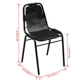 vidaXL Eetkamerstoelen 2 st echt leer zwart