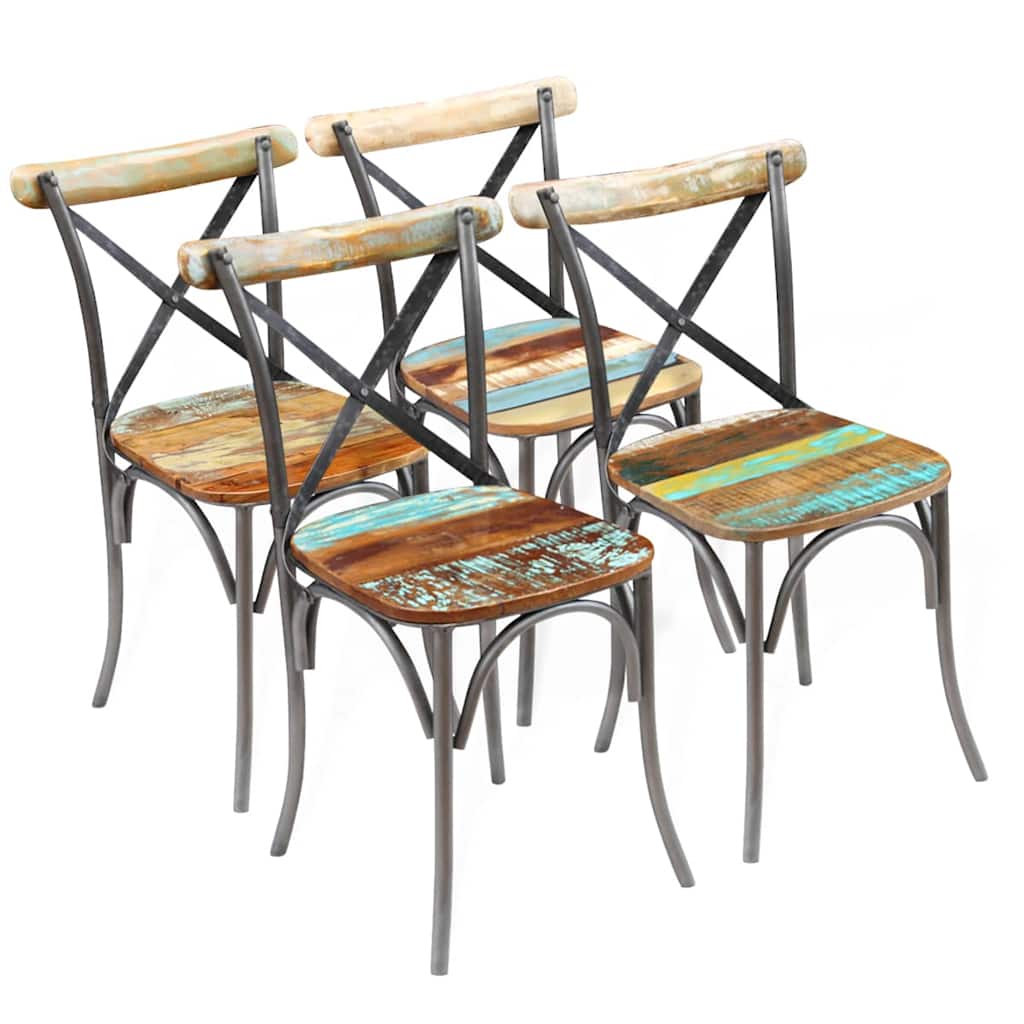 vidaXL Eetkamerstoelen 2 st massief gerecycled hout