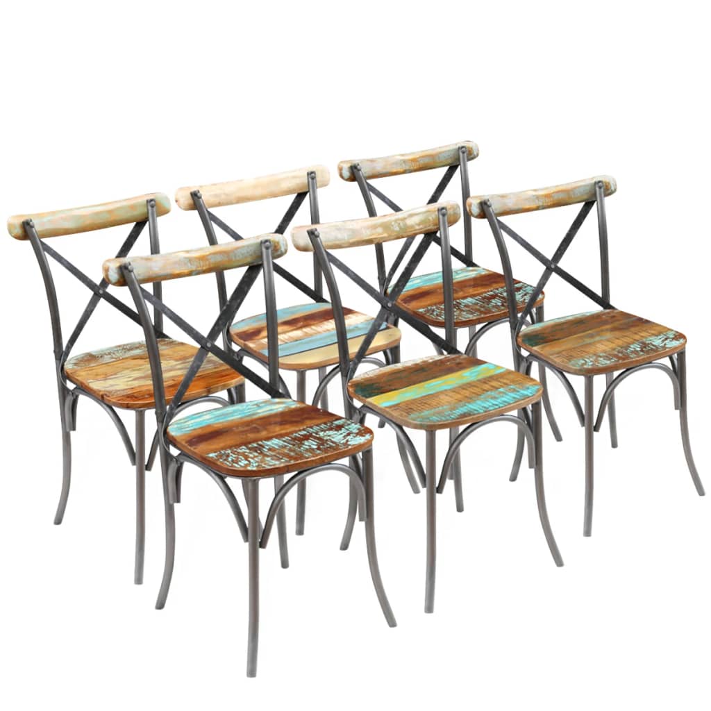 vidaXL Eetkamerstoelen 2 st massief gerecycled hout