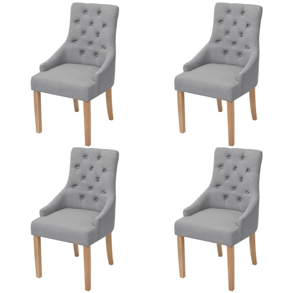 vidaXL Eetkamerstoelen 2 st stof lichtgrijs
