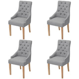 vidaXL Eetkamerstoelen 2 st stof lichtgrijs