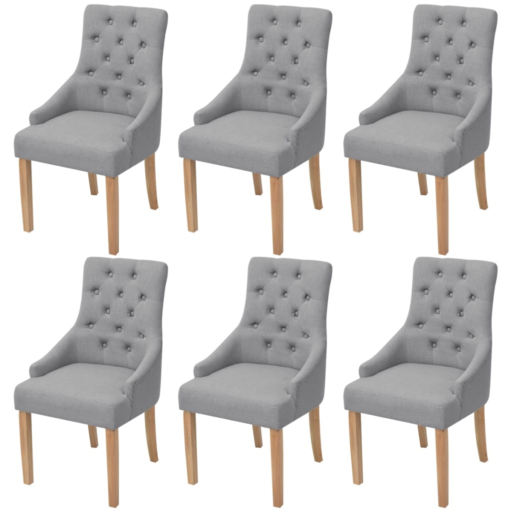 vidaXL Eetkamerstoelen 2 st stof lichtgrijs