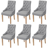 vidaXL Eetkamerstoelen 2 st stof lichtgrijs