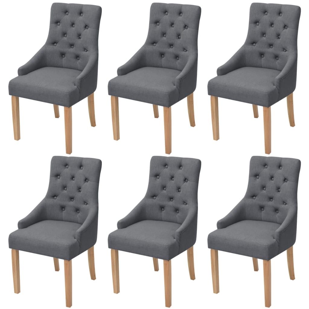vidaXL Eetkamerstoelen 2 st stof lichtgrijs