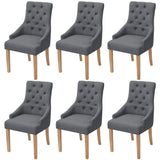 vidaXL Eetkamerstoelen 2 st stof lichtgrijs
