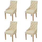 vidaXL Eetkamerstoelen 2 st stof lichtgrijs