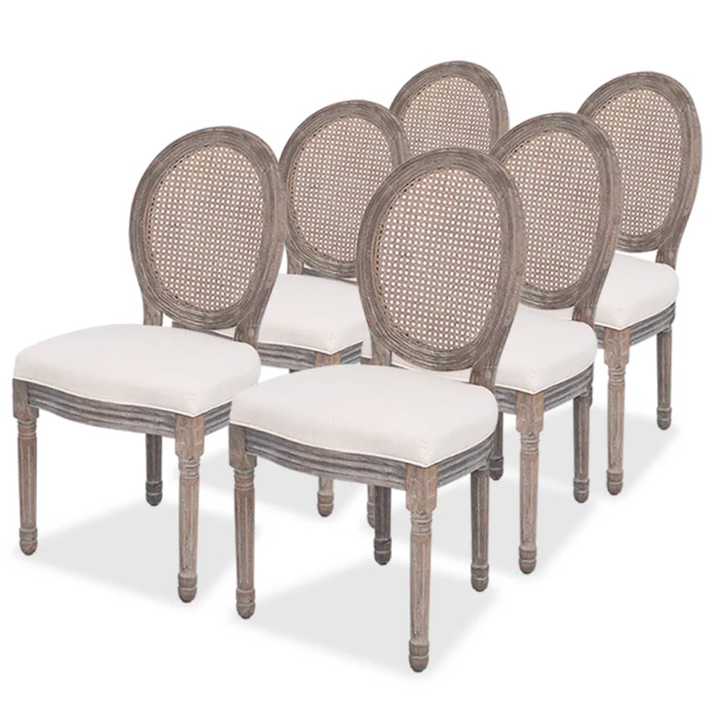vidaXL Eetkamerstoelen 4 st stof crèmekleurig