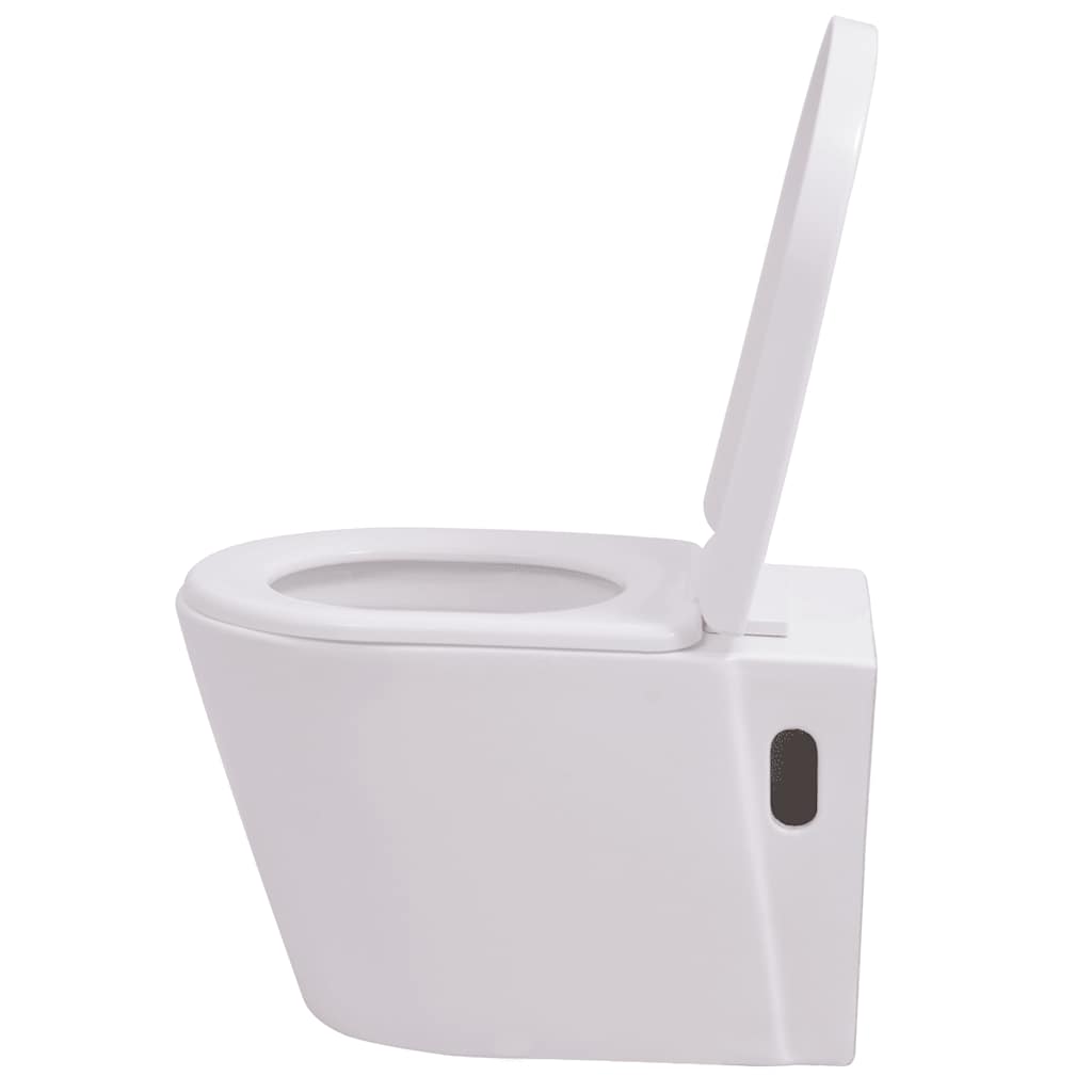 vidaXL Hangend toilet met verborgen stortbak keramiek wit