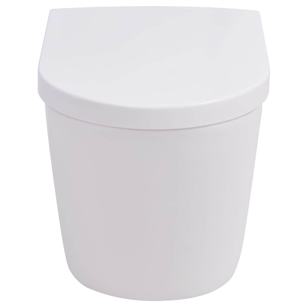 vidaXL Hangend toilet met verborgen stortbak keramiek wit
