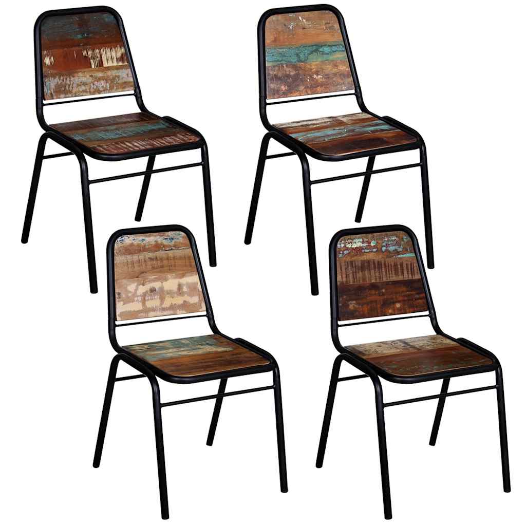 vidaXL Eetkamerstoelen 2 st massief gerecycled hout
