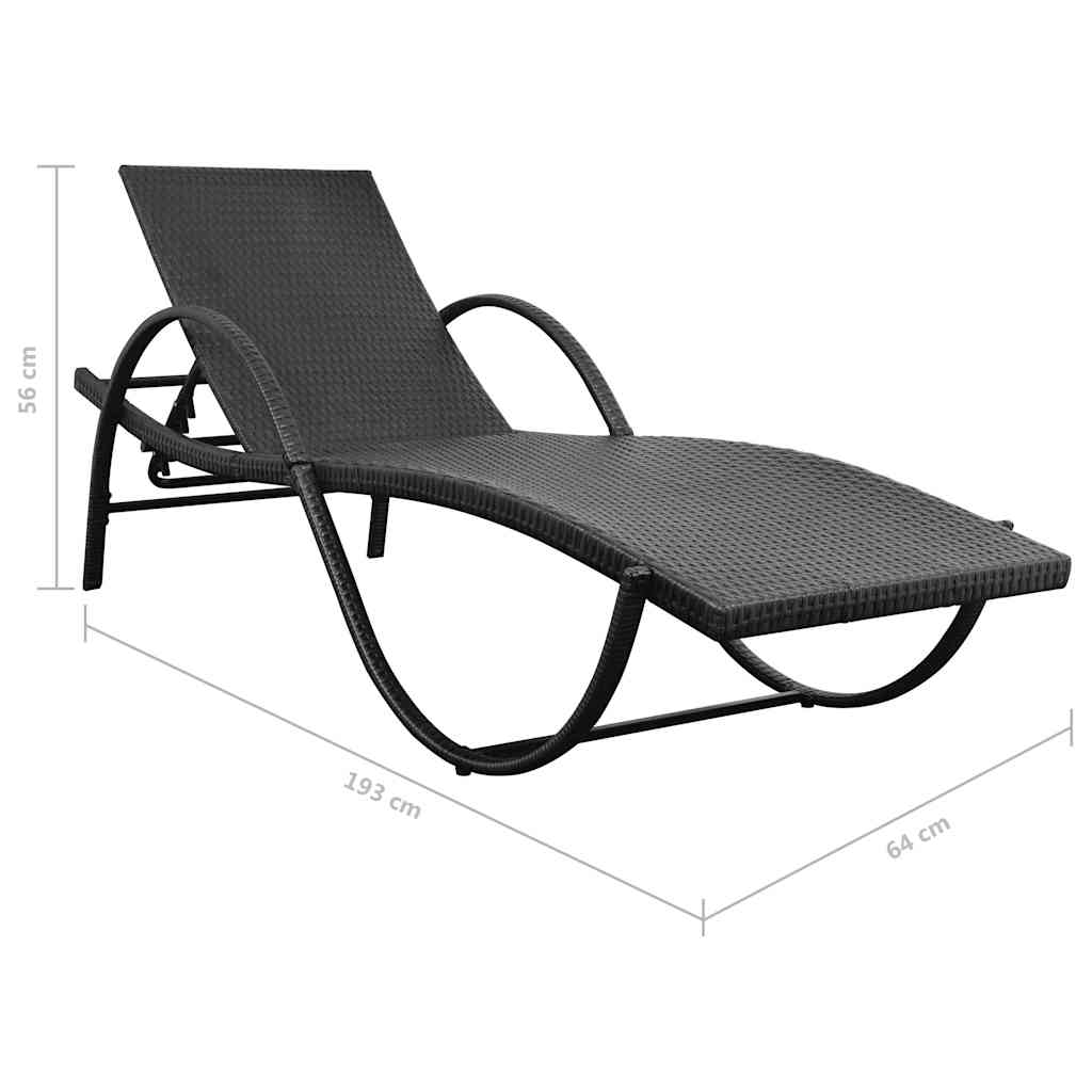 vidaXL Ligbedden 2 st met tafel poly rattan bruin