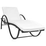 vidaXL Ligbedden 2 st met tafel poly rattan bruin