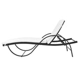 vidaXL Ligbedden 2 st met tafel poly rattan bruin