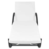 vidaXL Ligbedden 2 st met tafel poly rattan bruin