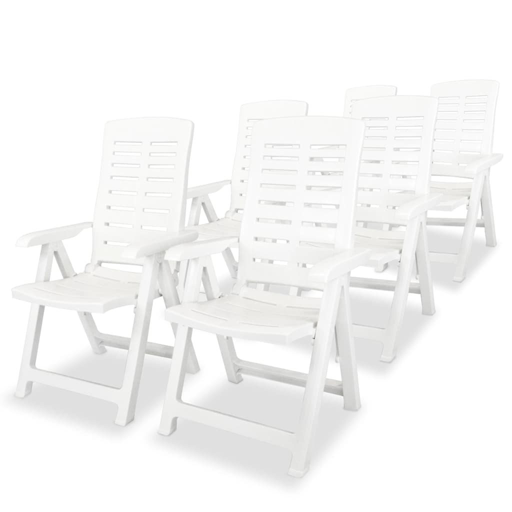 vidaXL Tuinstoelen 4 st verstelbaar kunststof wit