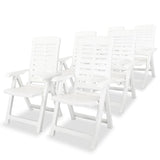 vidaXL Tuinstoelen 4 st verstelbaar kunststof wit