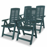 vidaXL Tuinstoelen 4 st verstelbaar kunststof wit