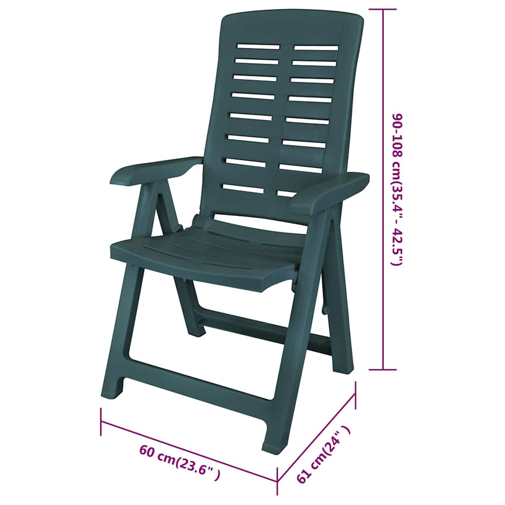 vidaXL Tuinstoelen 4 st verstelbaar kunststof wit