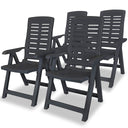 vidaXL Tuinstoelen 4 st verstelbaar kunststof wit