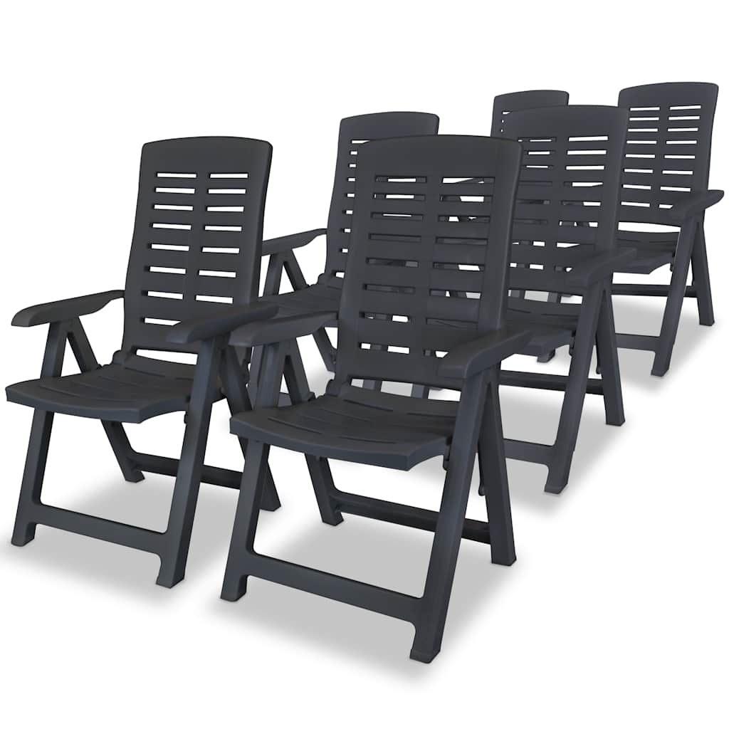 vidaXL Tuinstoelen 4 st verstelbaar kunststof wit
