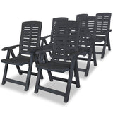 vidaXL Tuinstoelen 4 st verstelbaar kunststof wit