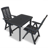 vidaXL 3-delige Bistroset kunststof wit