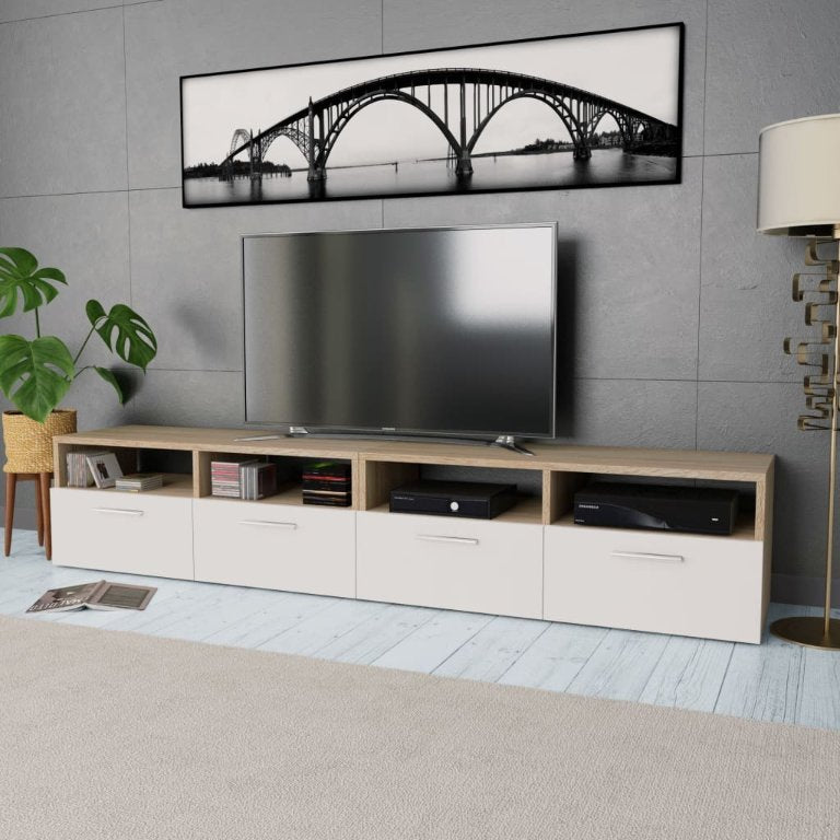 vidaXL TV Cabinets 2 pcs 95x35x36 cm Engineered Wood White