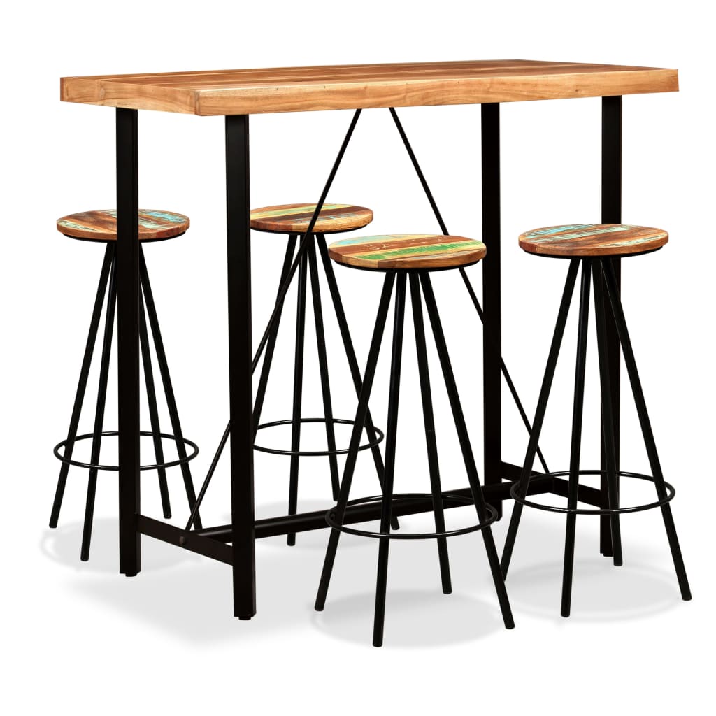 vidaXL 3-delige Barset massief acaciahout en gerecycled hout