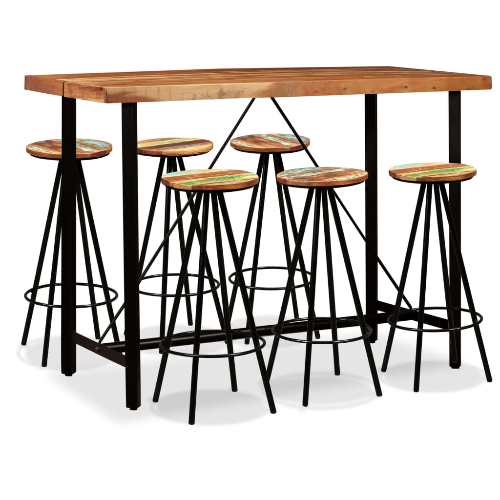 vidaXL 3-delige Barset massief acaciahout en gerecycled hout