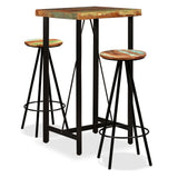 vidaXL Barset massief gerecycled hout 3-delig