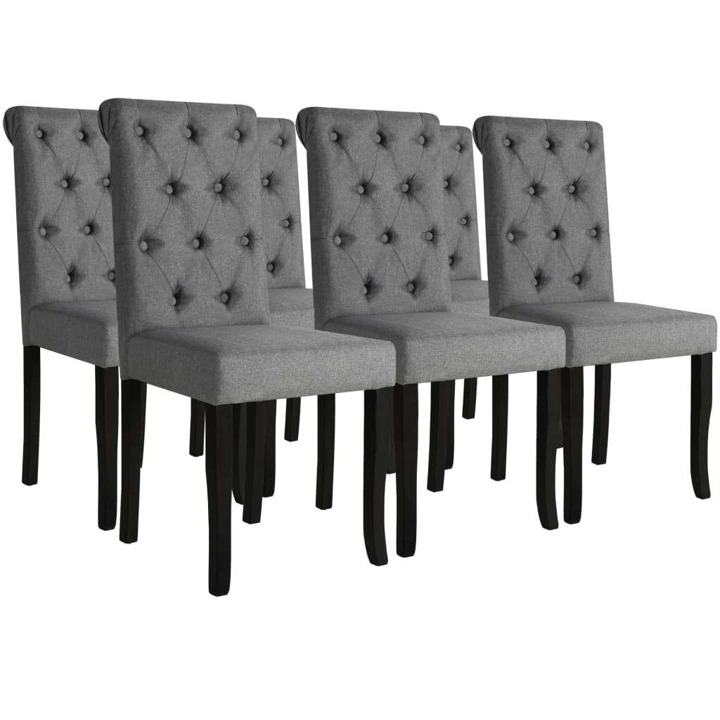 vidaXL Eetkamerstoelen 2 st stof donkergrijs