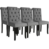 vidaXL Eetkamerstoelen 2 st stof donkergrijs