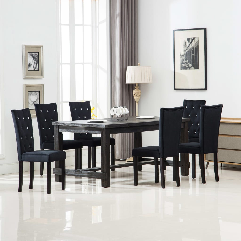 vidaXL Eetkamerstoelen 2 st fluweel zwart