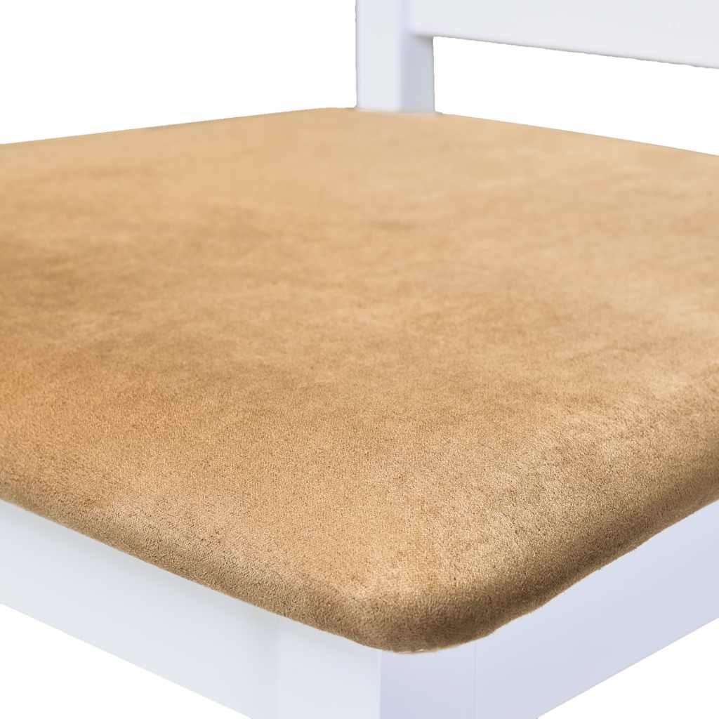 vidaXL Bartafel- en barstoelenset massief hout bruin en wit 3-delig