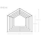 vidaXL Partytent 4x8 m PE grijs