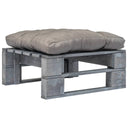 vidaXL Garden Footstool with Grey Cushion Pallet Wood Grey