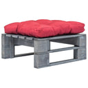 vidaXL Garden Footstool with Grey Cushion Pallet Wood Grey
