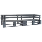vidaXL 2-delige Tuinbankenset pallet met zandkleur kussens grenenhout
