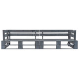 vidaXL 2-delige Tuinbankenset pallet met zandkleur kussens grenenhout