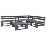vidaXL 4-delige Loungeset pallet met zandkleurige kussens hout