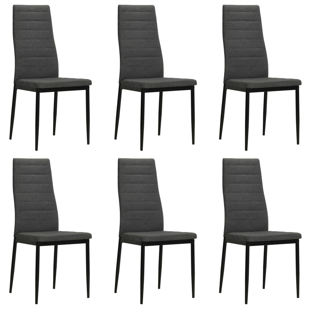vidaXL Eetkamerstoelen 2 st stof donkergrijs