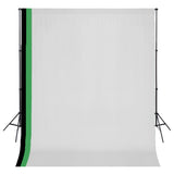 vidaXL Photo Studio Kit with 3 Cotton Backdrops and 3x3 m Frame