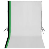 vidaXL Photo Studio Kit with 3 Cotton Backdrops and 3x3 m Frame