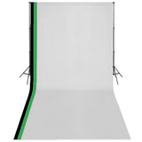 vidaXL Photo Studio Kit with 3 Cotton Backdrops and 3x3 m Frame