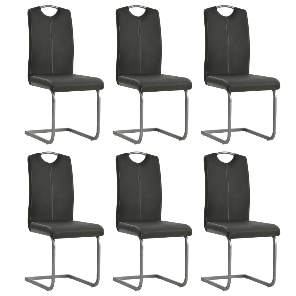 vidaXL Eetkamerstoelen 2 st kunstleer grijs