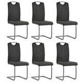 vidaXL Eetkamerstoelen 2 st kunstleer grijs