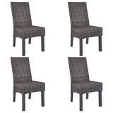 vidaXL Eetkamerstoelen 2 st kubu rattan en mahoniehout lichtbruin