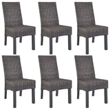 vidaXL Eetkamerstoelen 2 st kubu rattan en mahoniehout lichtbruin