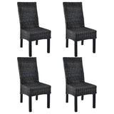 vidaXL Eetkamerstoelen 2 st kubu rattan en mahoniehout lichtbruin