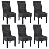 vidaXL Eetkamerstoelen 2 st kubu rattan en mahoniehout lichtbruin